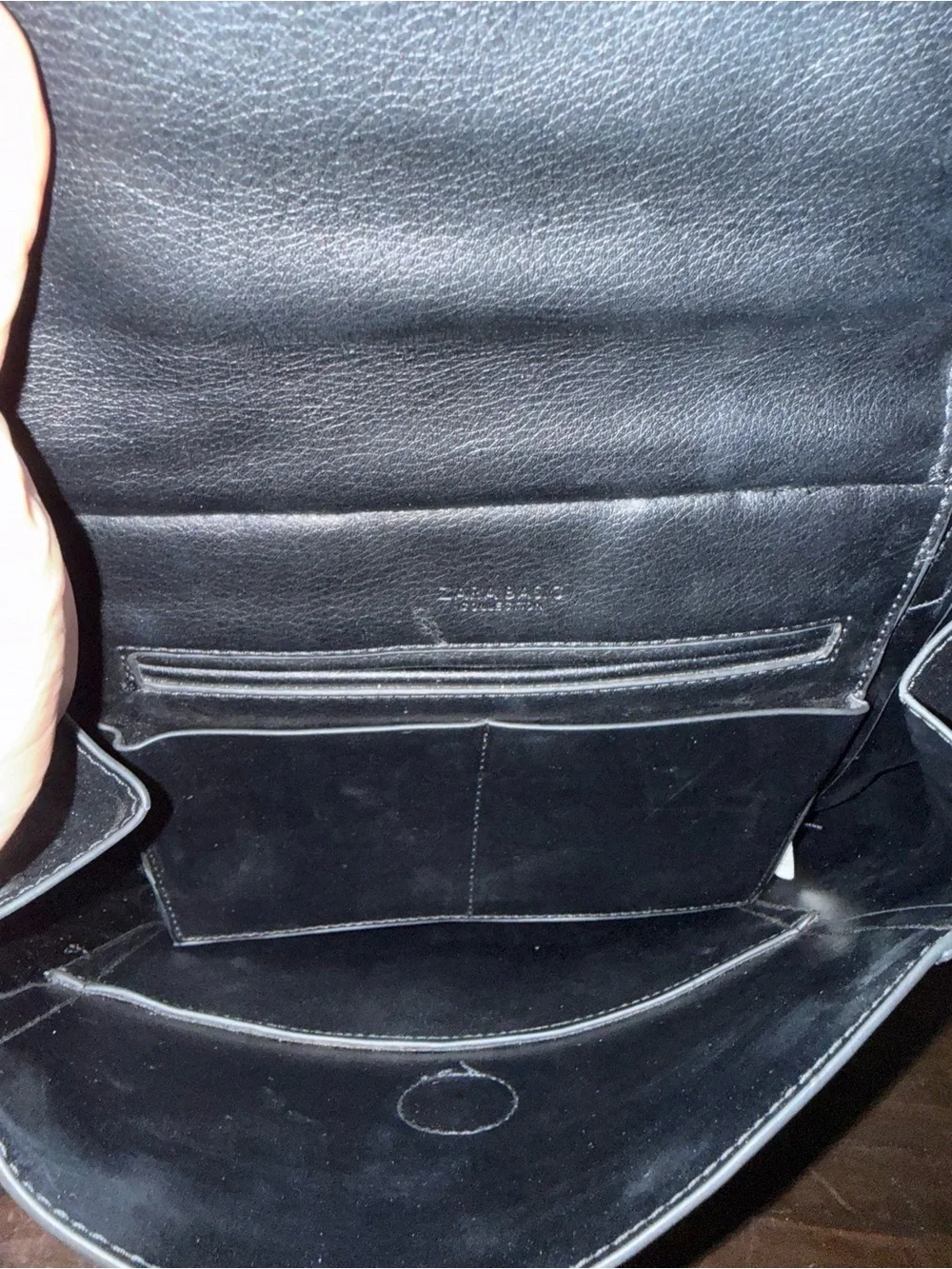 Zara Black Faux Leather Backpack